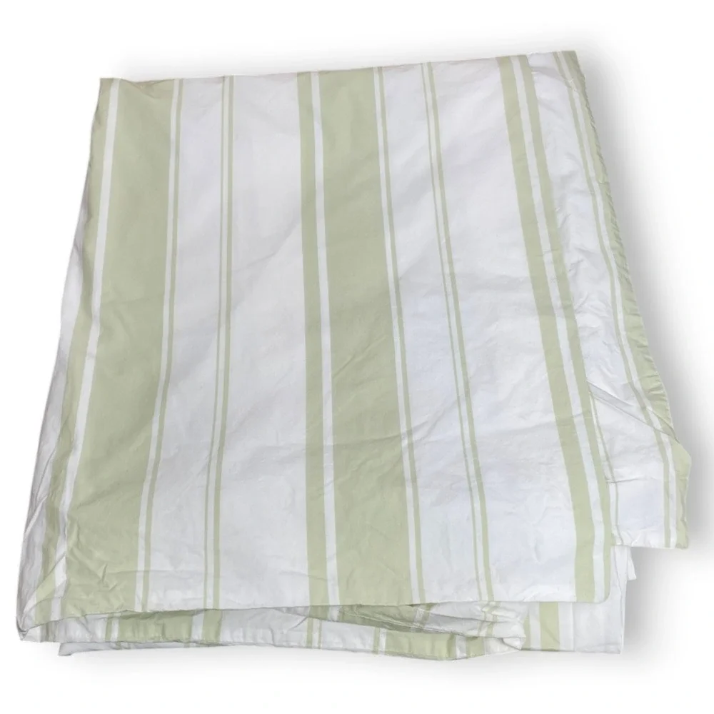 Vintage Rachel Ashwell Shabby Chic Couture Duvet Cover Twin White Green Stripes